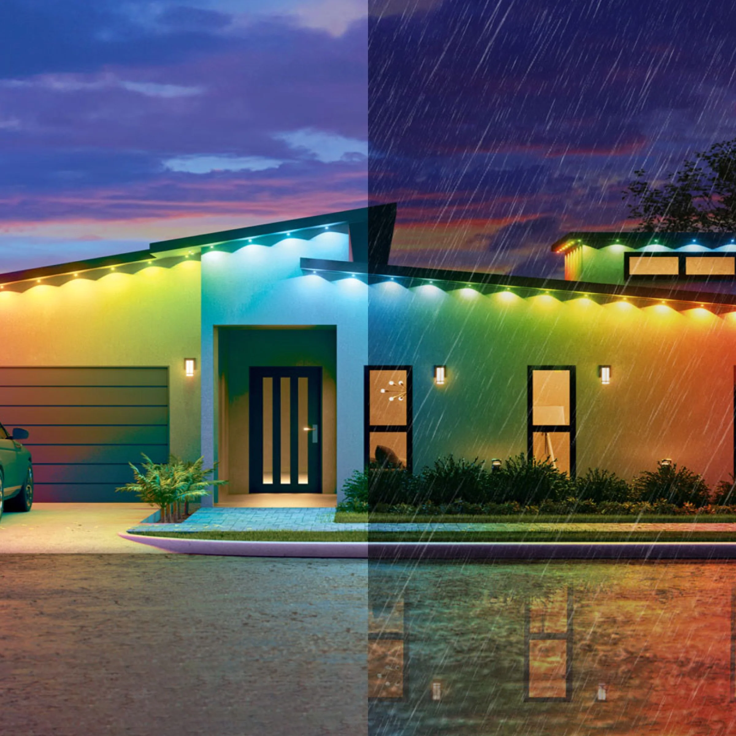 Matter Smart Multicolor Permanent Outdoor Lights Smarter Kit with Cable Covers 49ft (15m) - Image 4
